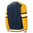 thumbnail image 3 of Men's Starter Navy Milwaukee Brewers Yardline V-Neck Pullover Windbreaker, 3 of 3
