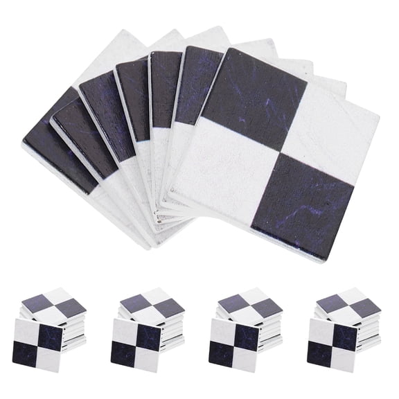 ELAYARD 45pcs Miniature Checkered Wooden Square Tiles for Crafts Indoor Decoration and Model Building