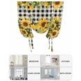 thumbnail image 6 of Sunflower Tie Up Curtains for Window, Thermal Insulted Balloon Shade Adjustable Rod Pocket Curtains Valance Panels for Kitchen Bathroom Cafe 46 x 63 Rustic Brown Country Star Black Checkered, 6 of 6