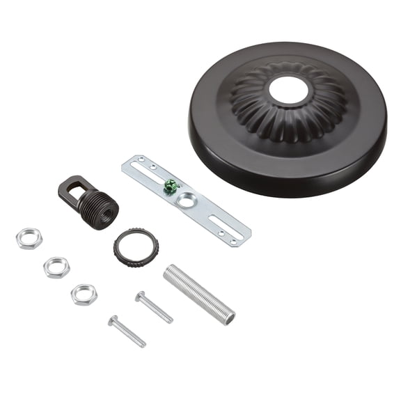 Aspen Creative 21516-11 Transitional Fixture Canopy Kit, 4-3/4 Diameter with Collar Loop, 1" Center Hole, Oil Rubbed Bronze, 1 Sets/Pack