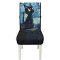 thumbnail image 7 of TSOVTHRID Black Cat Starry Night Print Dining Room Chair Cushion Covers, Stretchy Chair Slipcovers Universal Removable Washable Chair Seat Covers Protector, Set of 4, 7 of 7