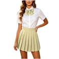 thumbnail image 2 of Ovbmpzd A-Line Women Summer Dresses Mini Pleated Yellow Cute Skirts Casual Skirts Skirts,XXXL, 2 of 6
