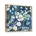 thumbnail image 3 of Designart 'Blue and White Spring Flowers On Dark Blue' Traditional Framed Canvas Wall Art Print, 3 of 5