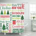 thumbnail image 1 of Cortina de Ducha ABPHQTO Feliz Navidad Texto Estampado 160x180 cm, 1 of 1