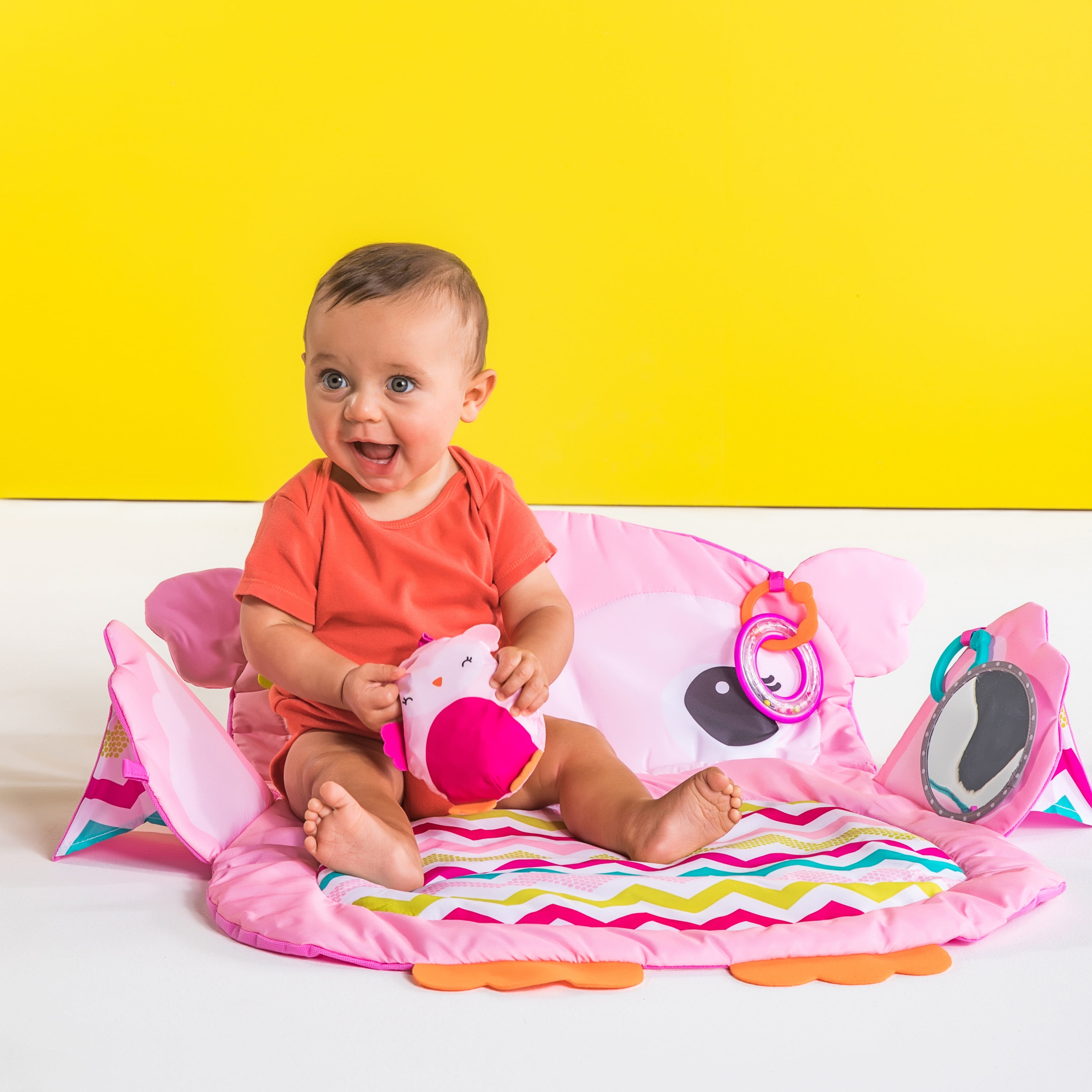 bright starts two can play tummy time playmat