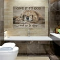 thumbnail image 5 of VELVET Farmhouse Wall Art Rustic Give It to God and Go to Sleepspirational Quotes Pictures Wall Decor Dog Painting Canvas Print Country Christian Bible Verse Artwork Living Room 18x12inch Framed, 5 of 5