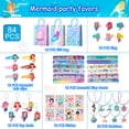 thumbnail image 7 of 84pcs Mermaid Party Favors for Boys and Girls with Mermaid Birthday Rings Keychain Slap Bracelets Bags Hair Clips Necklace etc Mermaid Birthday Party Favors, 7 of 7