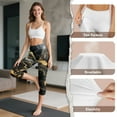 thumbnail image 7 of SCRAWLGOD Marble Print Black Golden Stretch Capri Leggings for Women, Lightweight High Waisted Athletic Yoga Pants with Pockets, Breathable Tummy Control Workout Leggings, M, 7 of 7