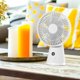 thumbnail image 1 of Ventilador de mesa pequeño, ventilador de escritorio, ventilador de mano silencioso y ligero de 5 velocidades, ventilador eléctrico para pescar, mujer blanco, 1 of 8