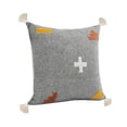 thumbnail image 3 of Laddha Home Designs Hand-Stitched Patchwork Cotton Throw Pillow Cover - 20" - Gray and Orange, 3 of 8