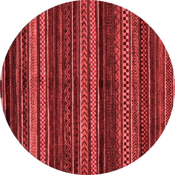 Ahgly Company Machine Washable Indoor Round Oriental Red Modern Area Rugs, 3' Round