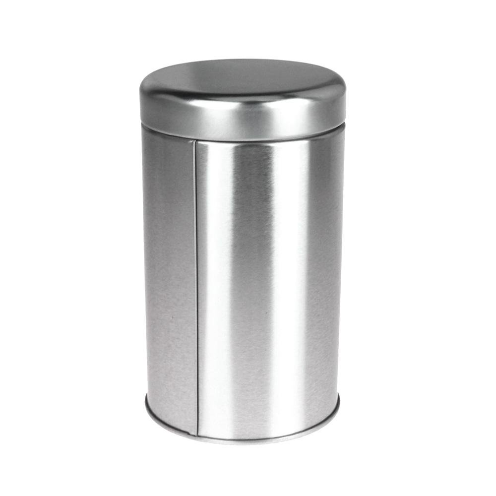 Tea Tin Canister Storage Container, Silver, 5Inch