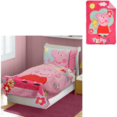 Nickelodeon Peppa Pig Toddler Bedding Set With Bonus Blanket As