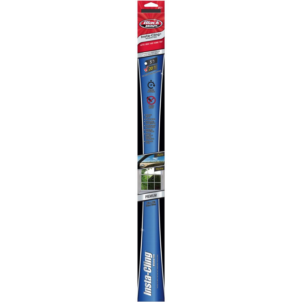 Black Magic InstaCling Professional Window Tint Film, 20 VLT