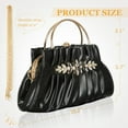 thumbnail image 4 of Crystal Rhinestone Evening Bags Women's Pleated Clutch Purses Vintage Leather Handbags, 4 of 7