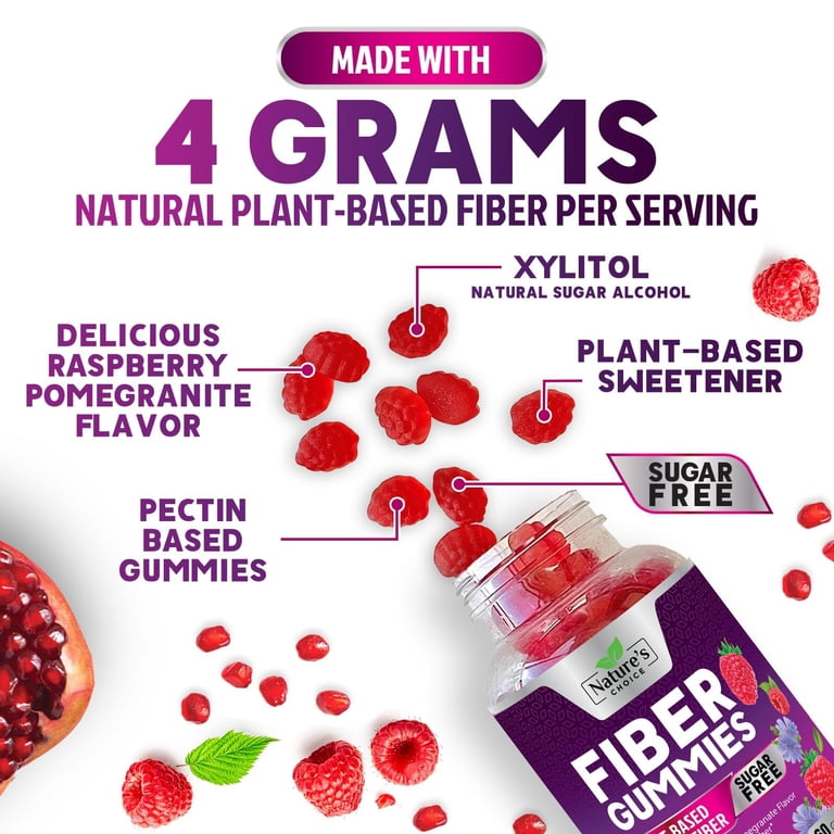 Fiber Gummies For Adults - Sugar Free Prebiotic Fiber Gummy for GLP-1 Support - Daily Digestive Health & Regularity Support