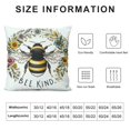 thumbnail image 6 of Summer Throw Pillow Cover - 'Bee Kind' Bee Floral Wreath Design, Farmhouse Decorative Cushion Case for Couch, Sofa, Home, Outdoor, 6 of 6