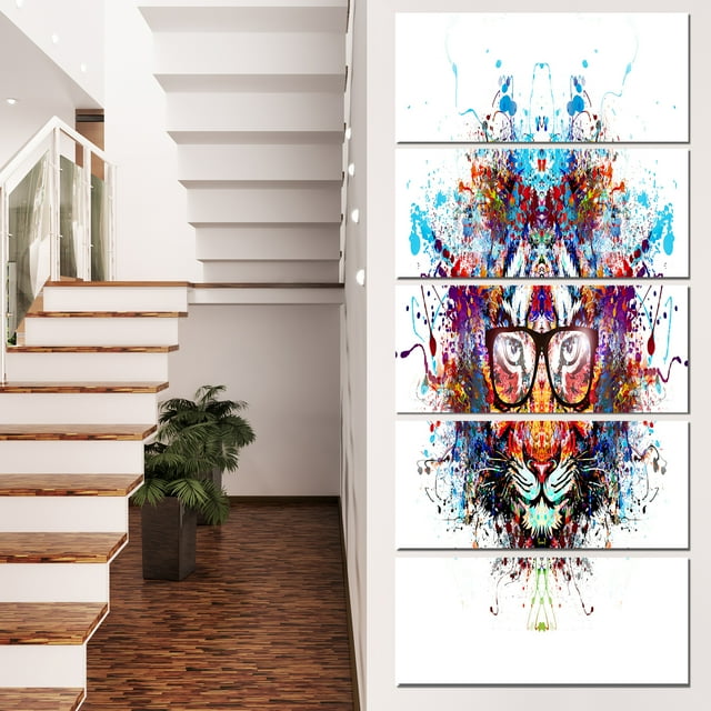 Tigre Coloré en Verres - Impression sur Toile d'Art Animal