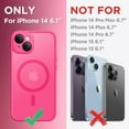 thumbnail image 2 of Magnetic for iPhone 14 Case, [Compatible with MagSafe] [Full Camera Protection] [14FT Drop Protection] Shockproof Protective Slim Translucent Matte Phone Case for iPhone 14, Hot Pink, 2 of 15