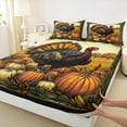 thumbnail image 3 of Manfei Thanksgiving Turkey Bed Sheets,Autumn Fall Pumpkin King Sheets,Country Farmhouse Cabin Sheet Set For Child,Luxury Bedroom Decor,4 Pieces, 3 of 7