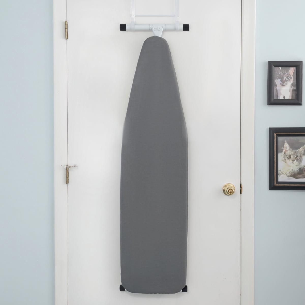 Seymour Home Products Adjustable Height, Freestanding T-Leg Ironing Board with enhanced grip feet, Solid Gray