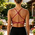 thumbnail image 5 of Sports Bra for Women JIANLAI Women's Thin Strap Padded Sports Bra Everyday Basic Scoop Neck Workout Crop Bra, 5 of 7