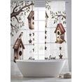 thumbnail image 5 of Sweet Home Sheer Curtains 108 Inch Length 2 Panels Set Window Treatments, Western Stars Bird Houses White Wood Plank Rod Pocket Semi Curtains for Living Room/Bedroom/Kitchen Décor, 104"W x 108"L, 5 of 7