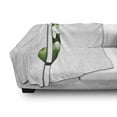 thumbnail image 3 of Letter J Soft Flannel Fleece Blanket, Abstract Floral Arrangement J Silhouette and Jasmine Blossoms ABC Concept, Cozy Plush for Indoor and Outdoor Use, 50" x 60", Green White Black, by Ambesonne, 3 of 6