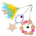 thumbnail image 4 of 3pcs Parrot Chewing Rattan Ball Pendant Bird Cage Hanging Rattan Ball Chewing Toy, 4 of 9