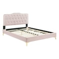 thumbnail image 2 of Modway Amber Modern Style Performance Velvet Full Platform Bed in Pink, 2 of 11
