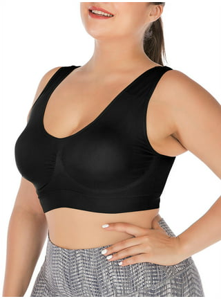 Poseca Sports Bras for Women Plus size Seamless Comfortable Yoga Bra with  Removable Pads Wirefree Bra Gathered Workout bra for running Jogging  Fitness