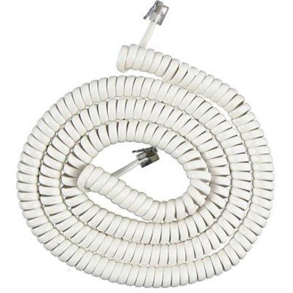 Trisonic Coil Cord for Corded Telephone System, 7', White