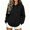 Black-1, variant on Hoodie for Women Oversized Fleece Pullover Sweatshirt Solid Color, with Pocket, Curved Hem, Loose, Casual, Athletic, Spring Fall Winter Clothes
