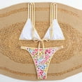 thumbnail image 5 of Bainana Women'S Two Piece Bikini Set Floral Print Swim Tops And Swim Bottoms With Tie Side Adjustable Straps Swimsuit Sexy Stylish Ladies Summer Holiday Hawaii Beachwear Light Yellow Size S, 5 of 7