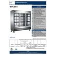 thumbnail image 4 of Heavy Duty Commercial 72 cu ft Stainless Steel Glass Door Reach-In Refrigerator (3 Door), 4 of 7