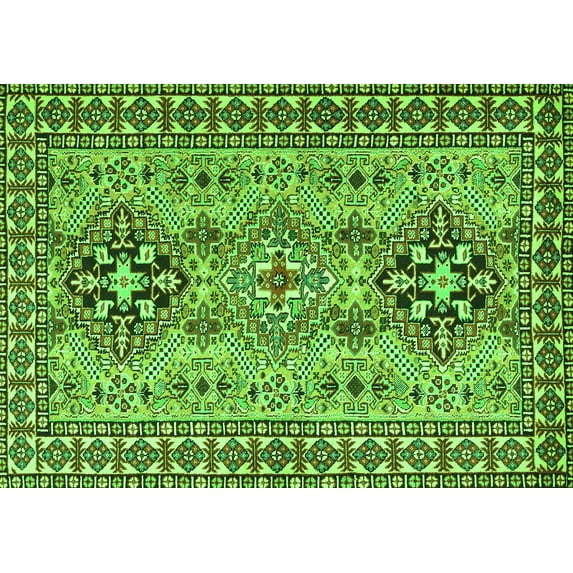 Ahgly Company Indoor Rectangle Persian Green Traditional Area Rugs, 2' x 3'