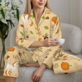 thumbnail image 6 of Pajama Sets for Women 2 Pcs, Cute Horse Pumpkin Mushroom Button Down Long Sleeve Sleepwear Lounge PJ Sets, 6 of 6
