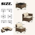 thumbnail image 2 of Haverchair Rattan Furniture Set 7 Pieces Wicker Patio Sectional Sofa Conversation Set Outdoor Rattan Furniture Sectional Sofa Set with Thickened Cushions and Storage Glass Coffee Table,Beige, 2 of 7
