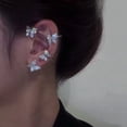 thumbnail image 1 of Pendientes con clip para la oreja con forma de mariposa y diamantes, a la moda, sin orejas, con temperamento, para viajeros, 1 of 5