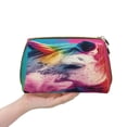 thumbnail image 4 of Xecao Watercolor White Horse Print Fashion Makeup PVC Bag Large Capacity Travel Cosmetic Bag for Women Organizer Toiletry Clutch, 4 of 8