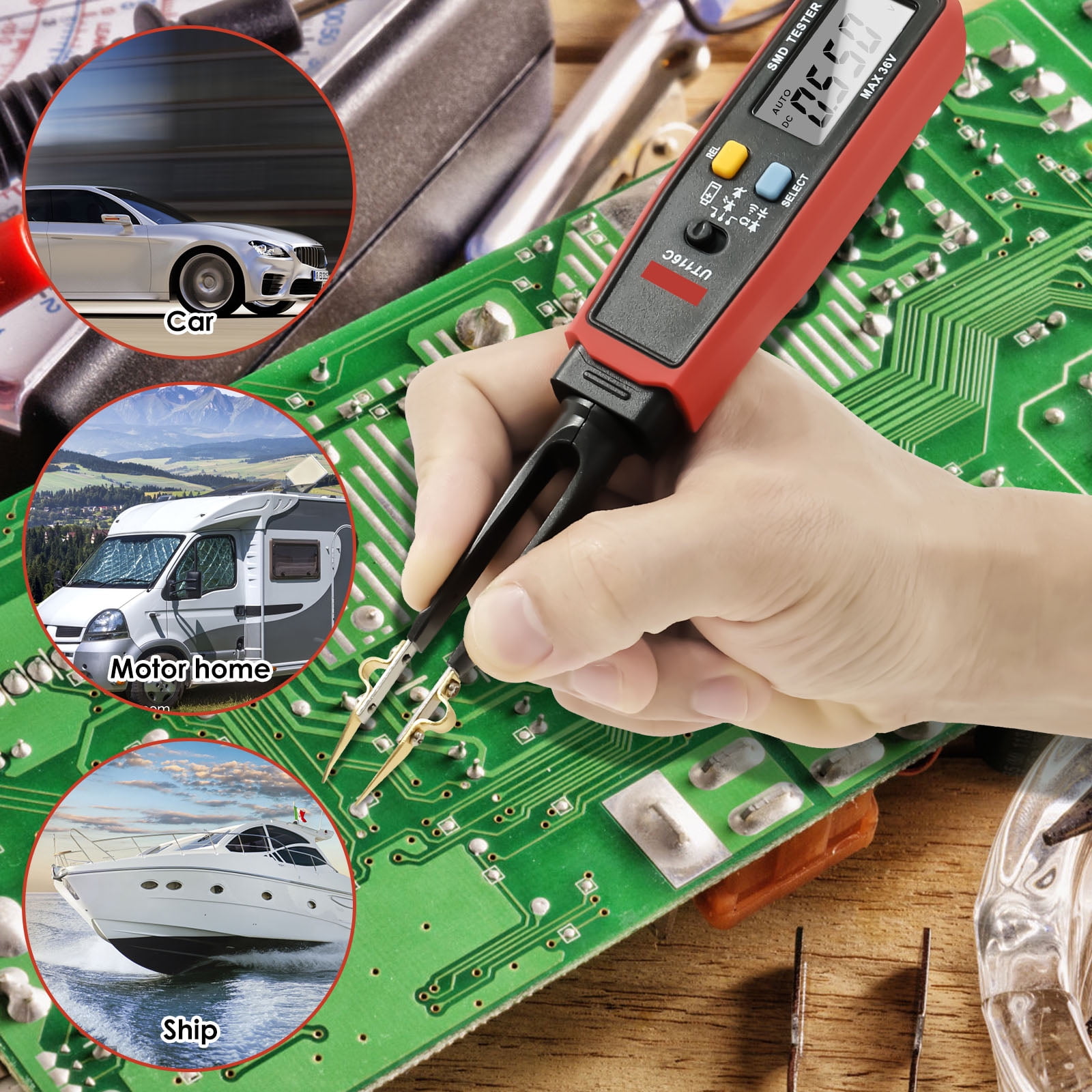 AEVXKHI Draw Fuse Tester, Fuse Monitor Battery Powered Circuit Tester, Reusable Automotive Car Power Circuit Testing Tool for Car Boat Caravan