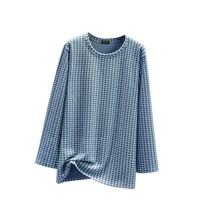 cfhntfmh Chemises Thermiques pour Femmes Grande Taille Col Rond Ample Couche de Base Manches Longues Hiver Chaud Décontracté Pyjama