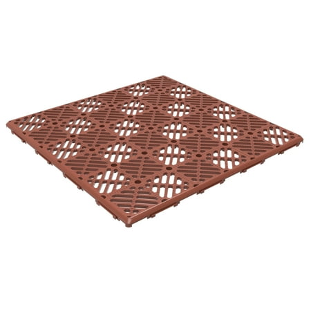 Pure Garden 6-Pack Polypropylene Interlocking Deck Tiles (Terracotta)