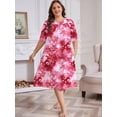thumbnail image 2 of FEREMO Nightgowns for Women Plus size Short Sleeve House Dress with Pockets, 2 of 5