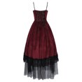thumbnail image 3 of JMKQLZ Jupe Médiévale Rétro pour Femmes avec Ceinture Contrastante et Manches Bouffantes, Grande Jupe, Robe à une Épaule, 3 of 8