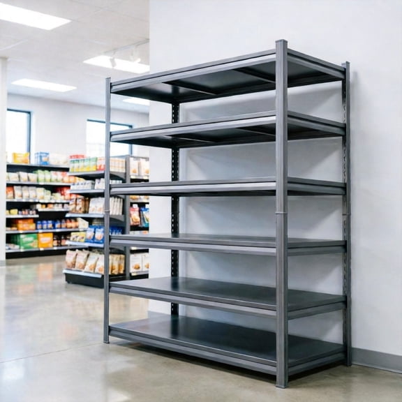 6 Tier Kitchen Shelves, 78" Freestanding Metal Kitchen Storage Shelving, Adjustable Pantry Rack, Heavy Duty Shelves Organizer, 3000 LBS loads, 45" W × 20" D, Black