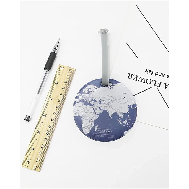 Juego de 4 piezas de etiquetas de equipaje de mapa mundial, etiquetas de equipaje, accesorios de viaje, etiquetas de equipaje ZefeiWu 8390611253301