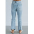 thumbnail image 4 of Risen Neona Mid-Rise Straight Jeans with Raw Hem and Button Closure, 4 of 5