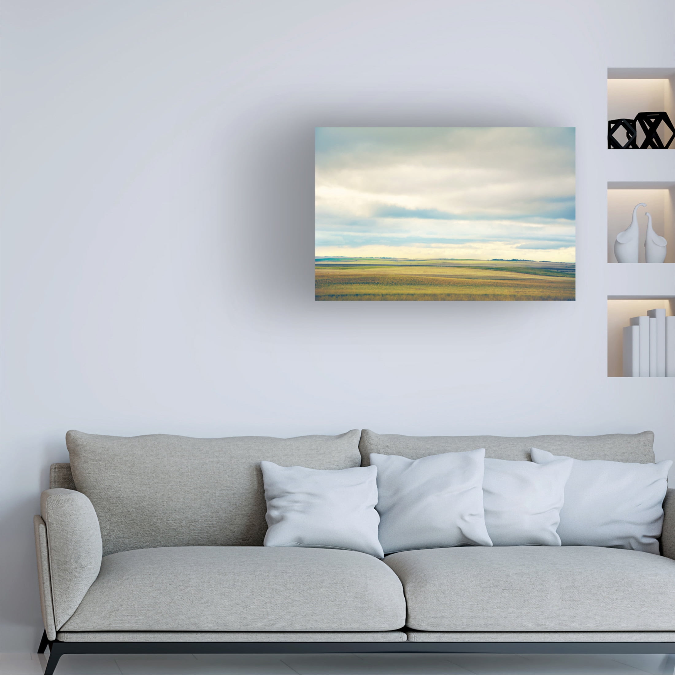 Canvas Wall Art - Annie Bailey Art 'Farmland Plains' Wall Art for Living Room, Bedroom, or Office Décor by Trademark Fine Art - 47 x 30 Inches
