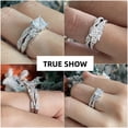 thumbnail image 4 of SFTING Moissanite Wedding Rings Set for Women 925 Sterling Silver Three Stones Princess Cut Engagement Rings for Women Anniversary D Color VVS1 Size 10, 4 of 9